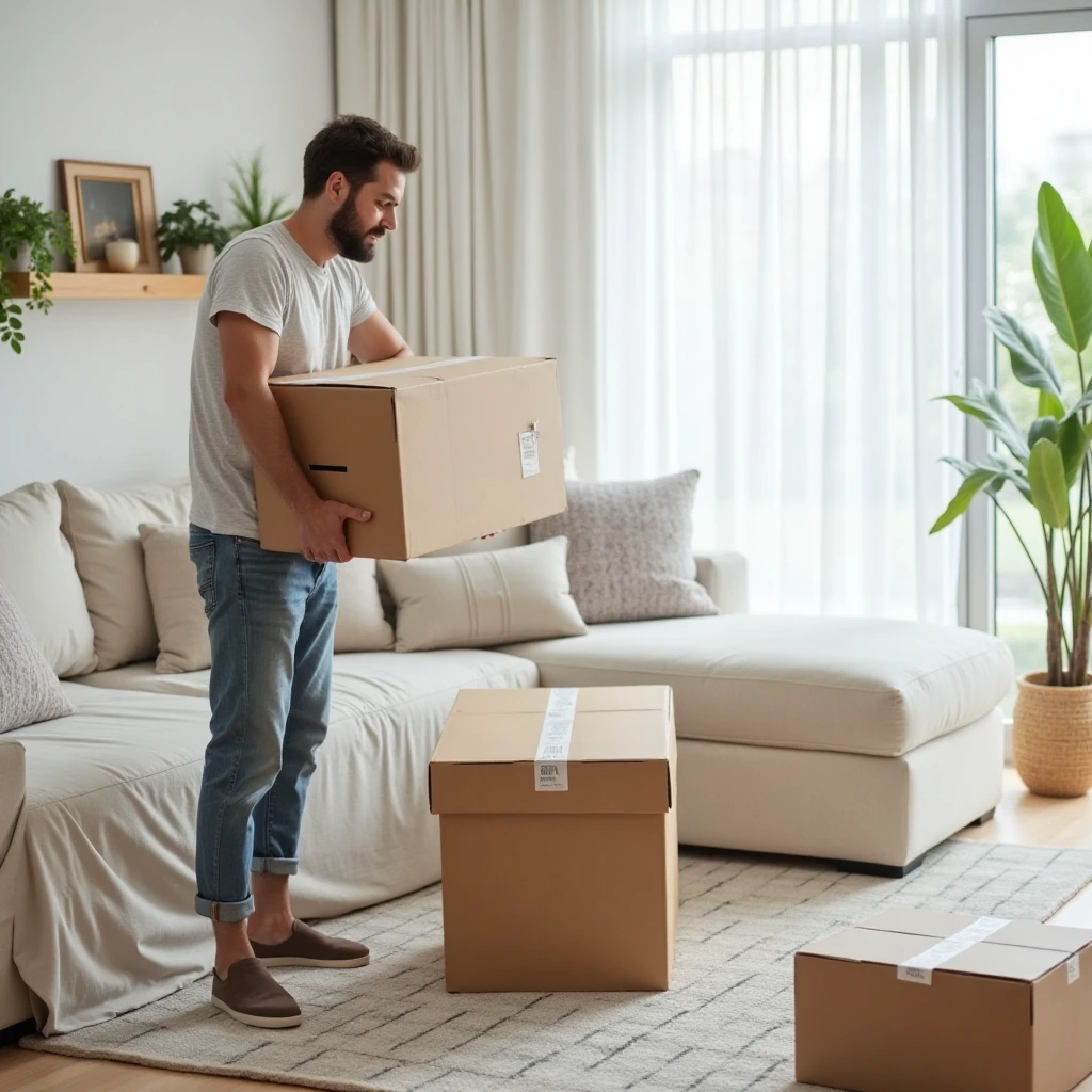 Professional movers and packers team loading furniture into moving truck in Ras Al Khaimah UAE